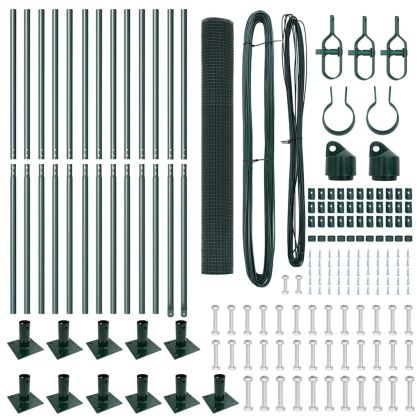 Оградa с колчета Зелен 1 x 25 m Стомана