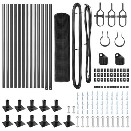 Оградa с колчета Сив 0.5 x 25 м Стомана