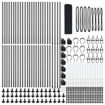 Оградa с колчета Сив 1 x 100 m Стомана