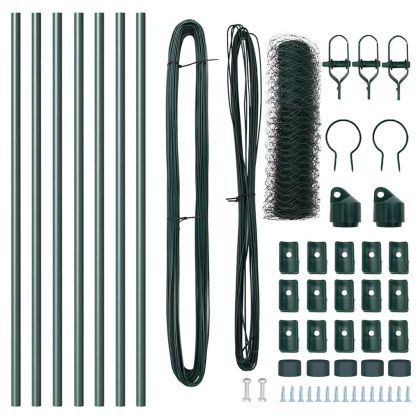 Оградa с колчета Зелен 0.6 x 10 м Покрит със PVC стомана