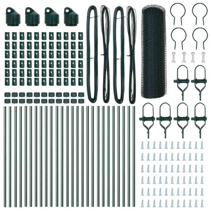 Оградa с колчета Зелен 0.8 x 50 м Покрит със PVC стомана