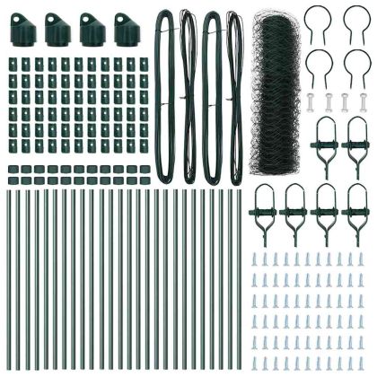 Оградa с колчета Зелен 0.8 x 50 м Покрит със PVC стомана