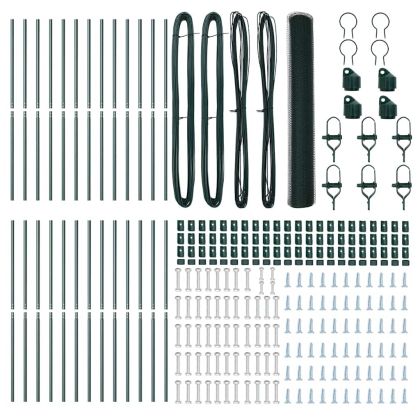 Оградa с колчета Зелен 1 x 50 m Покрит със PVC стомана