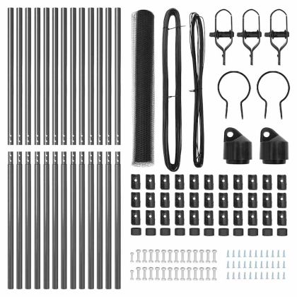 Оградa с колчета Сив 1.2 x 25 m Покрит със PVC стомана