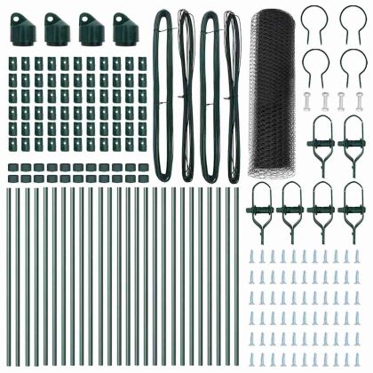 Оградa с колчета Сив 0.4 x 50 м Покрит със PVC стомана