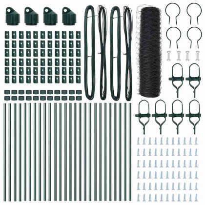 Оградa с колчета Сив 0.5 x 50 м Покрит със PVC стомана