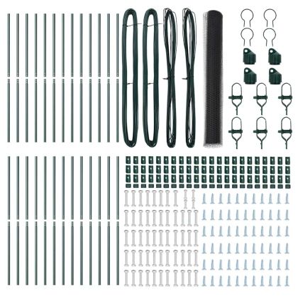 Оградa с колчета Сив 1 x 50 m Покрит със PVC стомана