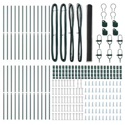 Оградa с колчета Сив 1.5 x 50 m Покрит със PVC стомана
