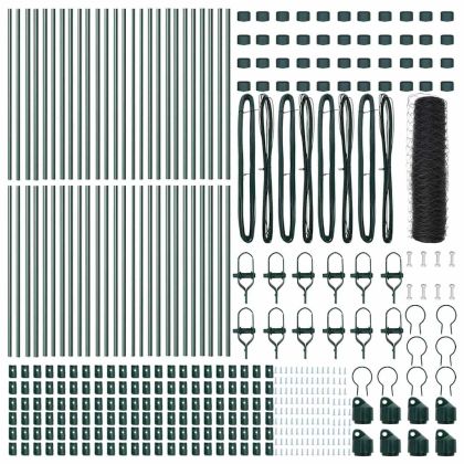 Оградa с колчета Сив 0.6 x 100 м Покрит със PVC стомана