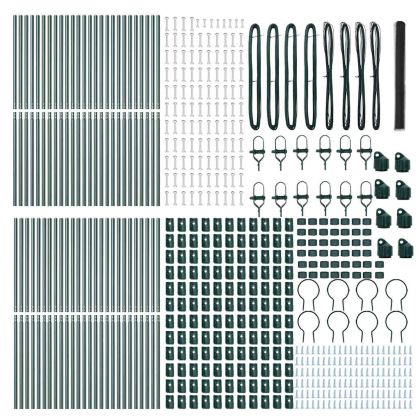 Стълб за ограда. Сив 100 x 1,5 м (50 мм мрежа) Стомана и PVC