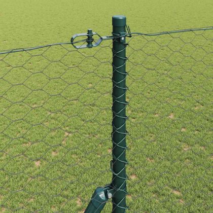 Оградa с колчета Сив 1.6 x 100 m Покрит със PVC стомана