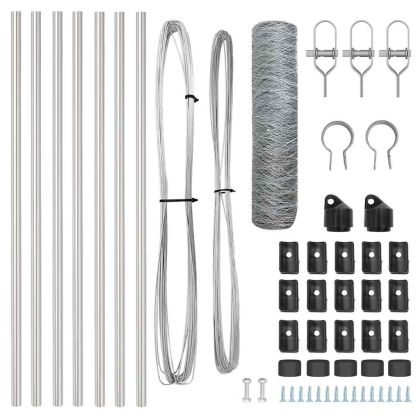 Оградa с колчета Сребрист 0.5 x 10 м Покрит със PVC стомана