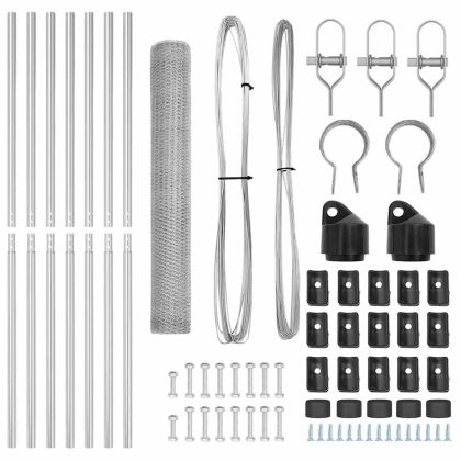 Оградa с колчета Сребрист 1 x 10 m Покрит със PVC стомана