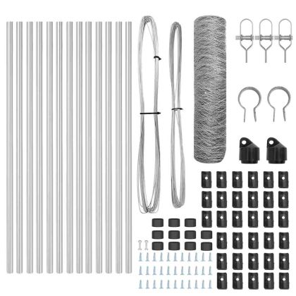 Оградa с колчета Сребрист 0.4 x 25 м Покрит със PVC стомана