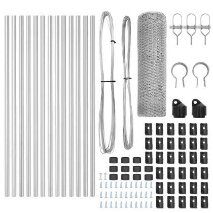Оградa с колчета Сребрист 0.8 x 25 m Покрит със PVC стомана