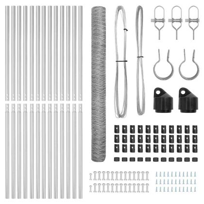 Оградa с колчета Сребрист 1.6 x 25 m Покрит със PVC стомана