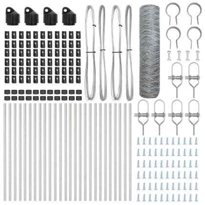 Оградa с колчета Сребрист 0.5 x 50 м Покрит със PVC стомана