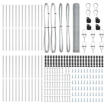 Оградa с колчета Сребрист 1 x 50 m Покрит със PVC стомана