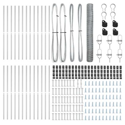 Оградa с колчета Сребрист 1.4 x 50 m Покрит със PVC стомана