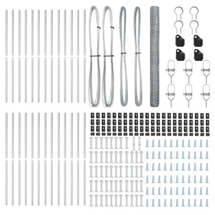 Оградa с колчета Сребрист 1.5 x 50 m Покрит със PVC стомана
