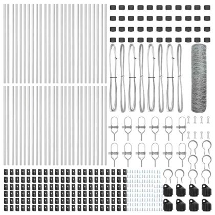 Оградa с колчета Сребрист 0.6 x 100 м Покрит със PVC стомана
