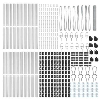Оградa с колчета Сребрист 1.2 x 100 m Покрит със PVC стомана