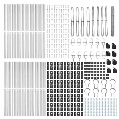Оградa с колчета Сребрист 1.2 x 100 m Покрит със PVC стомана