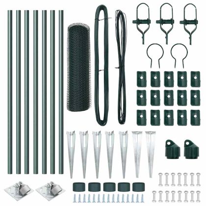 Оградa с колчета Зелен 0.6 x 10 м Покрит със PVC стомана