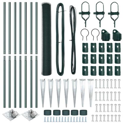 Оградa с колчета Зелен 1.2 x 10 m Покрит със PVC стомана