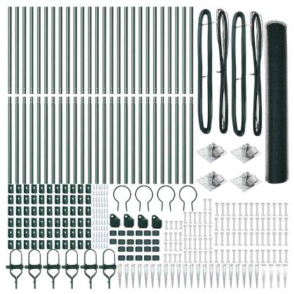 Оградa с колчета Зелен 1.2 x 50 m Покрит със PVC стомана