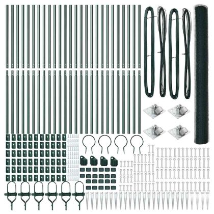 Оградa с колчета Зелен 1.6 x 50 m Покрит със PVC стомана