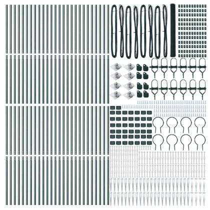 Оградa с колчета Зелен 1.5 x 100 м Покрит със PVC стомана