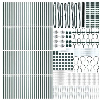 Оградa с колчета Зелен 1.5 x 100 м Покрит със PVC стомана