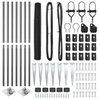Оградa с колчета Сив 1.2 x 10 m Покрит със PVC стомана