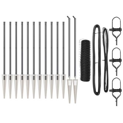 Стълб за ограда. Сив 25 x 1 м (мрежа 36 мм) Стомана