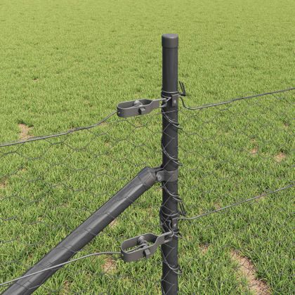 Оградa с колчета Сив 0.5 x 50 м Покрит със PVC стомана