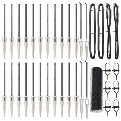 Оградa с колчета Сив 0.6 x 50 м Покрит със PVC стомана