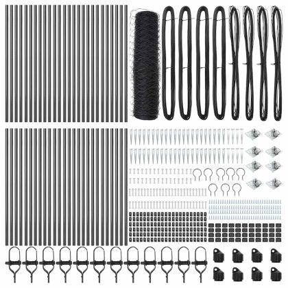 Оградa с колчета Сив 0.8 x 100 м Покрит със PVC стомана
