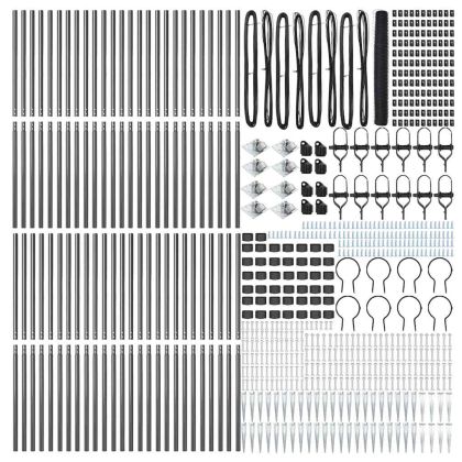 Оградa с колчета Сив 1.2 x 100 m Покрит със PVC стомана