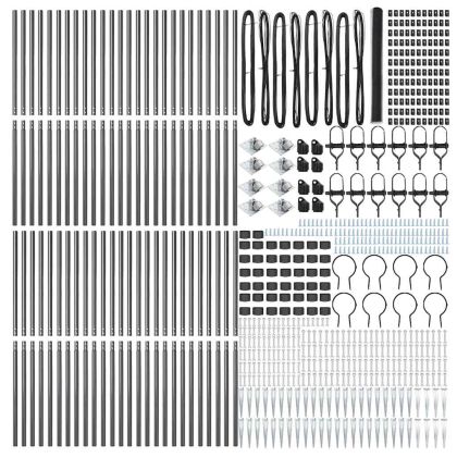 Оградa с колчета Сив 1.5 x 100 м Покрит със PVC стомана