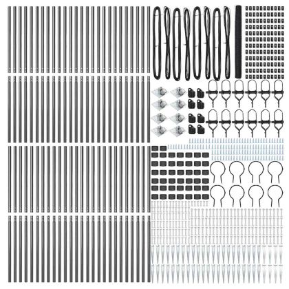 Оградa с колчета Сив 1.5 x 100 м Покрит със PVC стомана