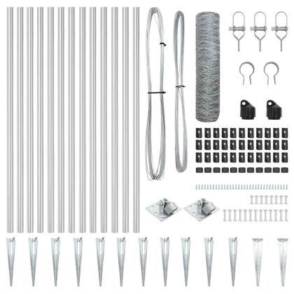 Оградa с колчета Сребрист 0.6 x 10 м Покрит със PVC стомана
