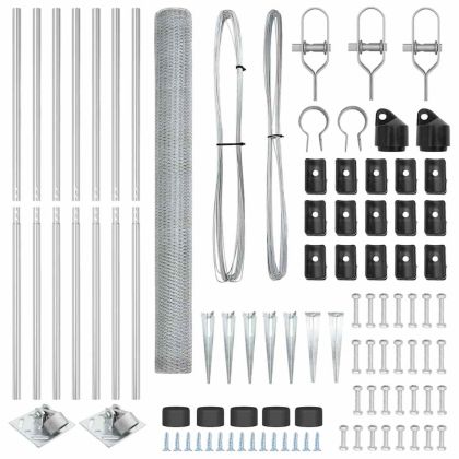 Оградa с колчета Сребрист 1.6 x 10 m Покрит със PVC стомана