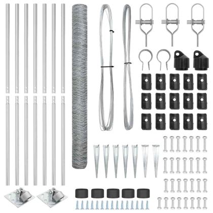 Оградa с колчета Сребрист 1.6 x 10 m Покрит със PVC стомана