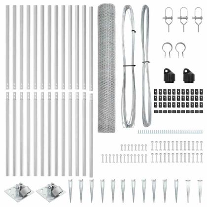 Оградa с колчета Сребрист 1.2 x 25 m Покрит със PVC стомана