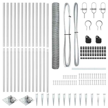 Оградa с колчета Сребрист 1.2 x 25 m Покрит със PVC стомана