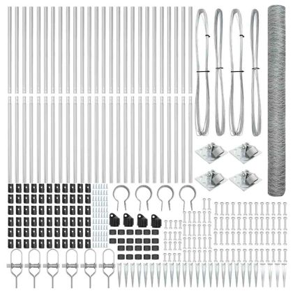 Оградa с колчета Сребрист 1.5 x 50 m Покрит със PVC стомана