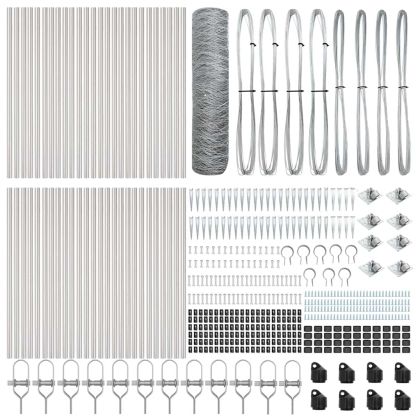 Стълб за ограда. Сребрист 100 x 0,4 м (36 мм мрежа) Стомана