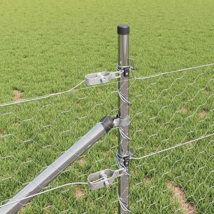 Оградa с колчета Сребрист 0.8 x 100 м Покрит със PVC стомана