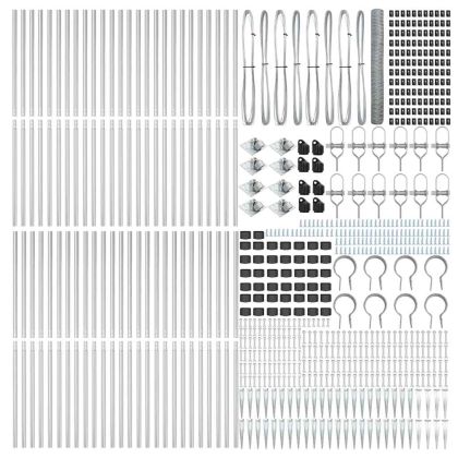Оградa с колчета Сребрист 1.4 x 100 m Покрит със PVC стомана